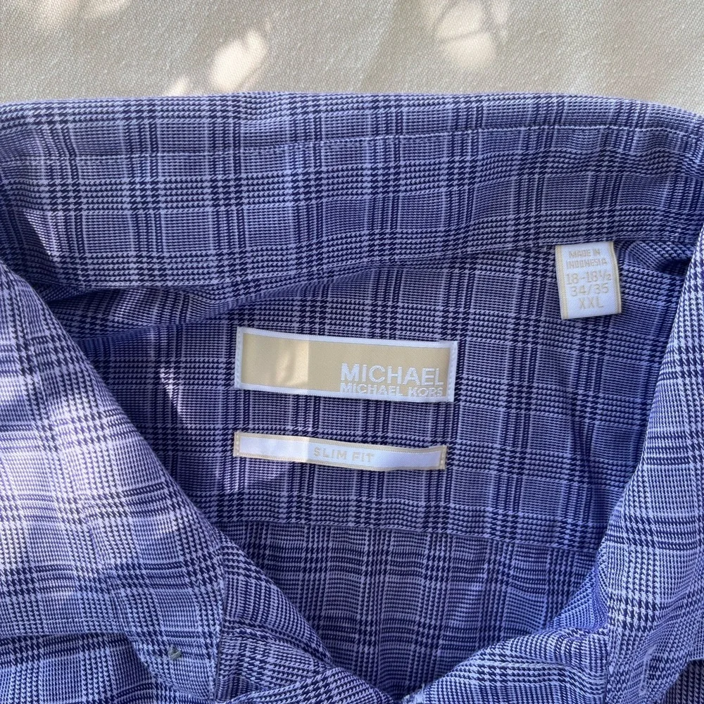 Michael Kors purple Checkered Shirt size XXL - Picture 5 of 7